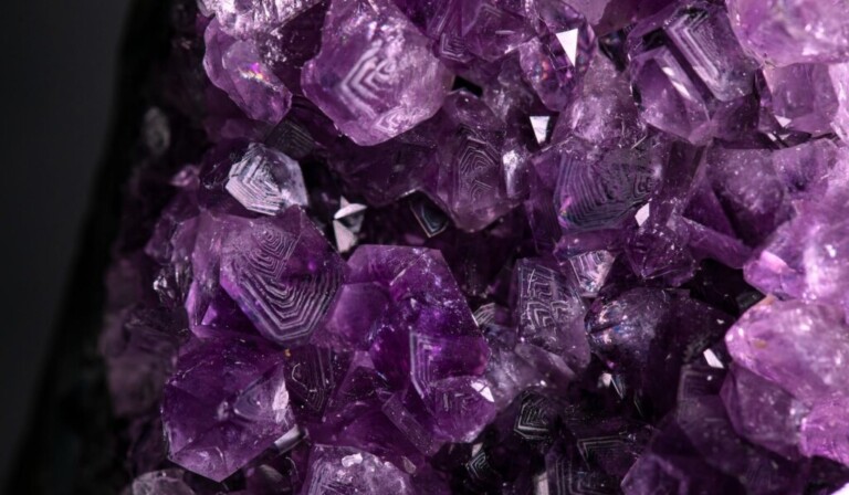 purple and black stone fragment