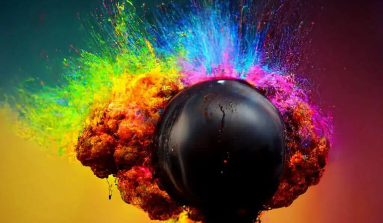 Dream about bombs black bomb exploding in colours d art