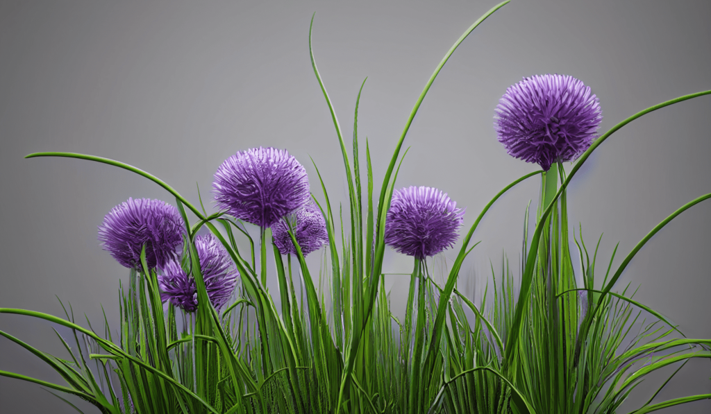 annne online D render of chives plants field monochromatic bri d eb b c af b f