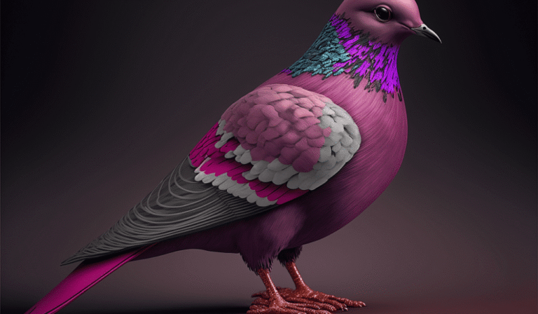 dream about dove d render of purple and pink dove