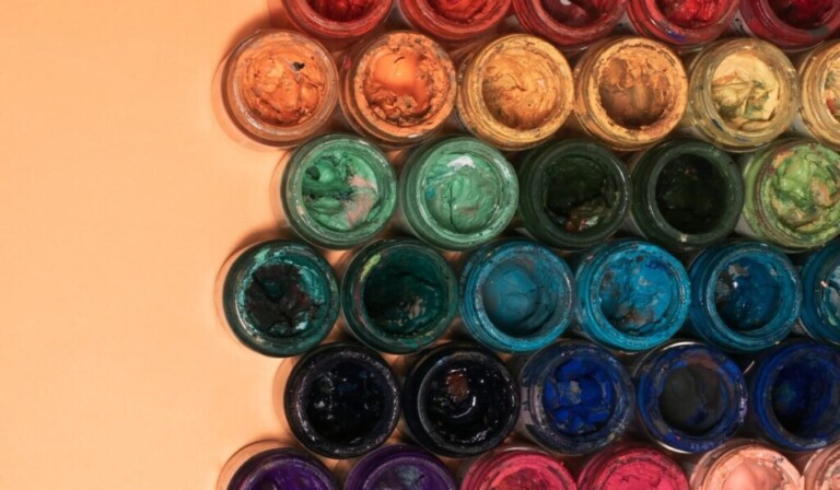 red green and blue round plastic containers