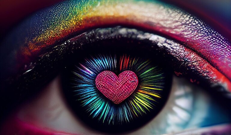 dream about pupil d render of heart-shaped pupil