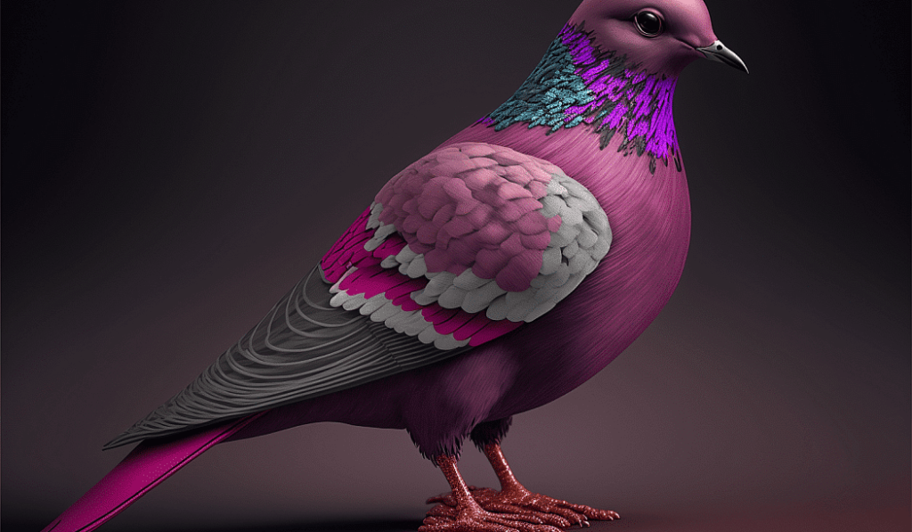 dröm om duva d render av lila och rosa duva